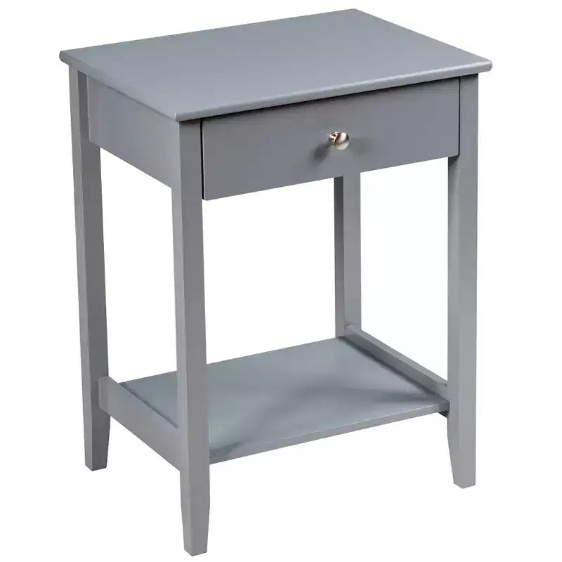 Costway Nightstand End Table Storage Display Bedroom Furniture Drawer Shelf Beside White\Brown\Grey