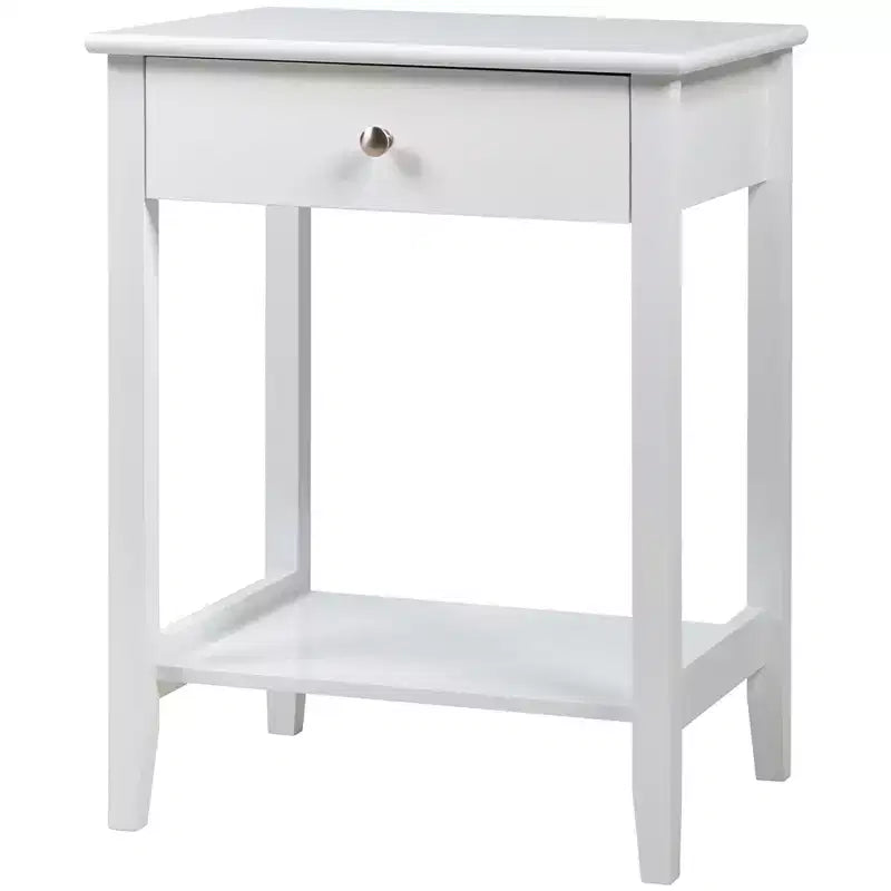 Costway Nightstand End Table Storage Display Bedroom Furniture Drawer Shelf Beside White\Brown\Grey