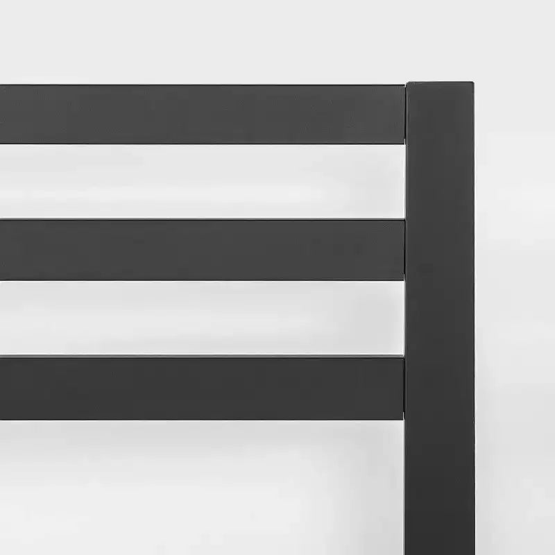 Classic Metal Platform Bed with Headboard Black